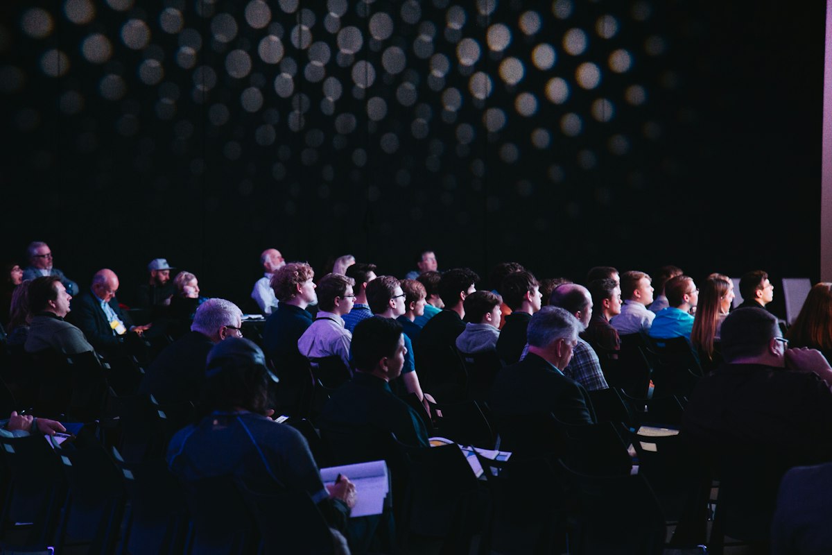 Audience at a large technology conference